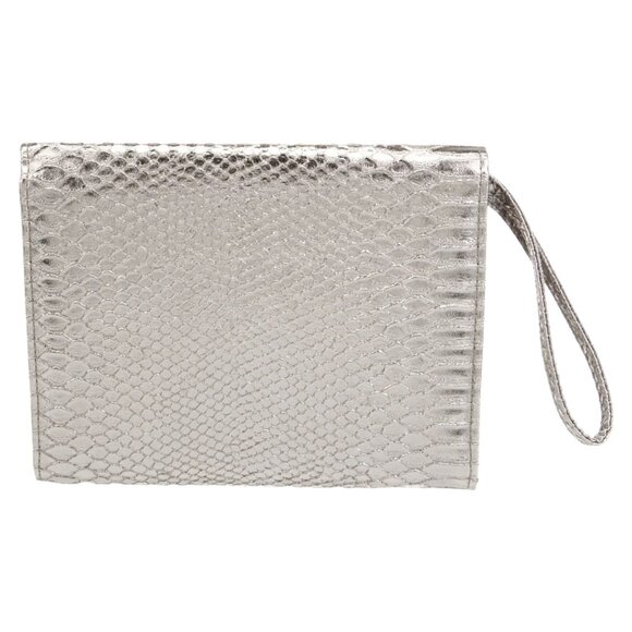 Neiman Marcus Embossed Leather Metallic Clutch with Perfum Samples NEW w/Tag - Picture 3 of 7